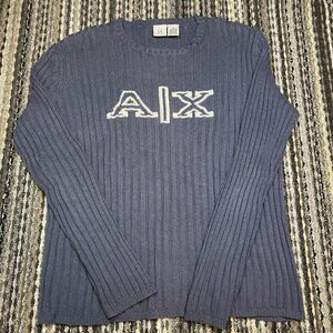 Armani Exchange A|X Men’s Blue Knit Sweater M Crewneck